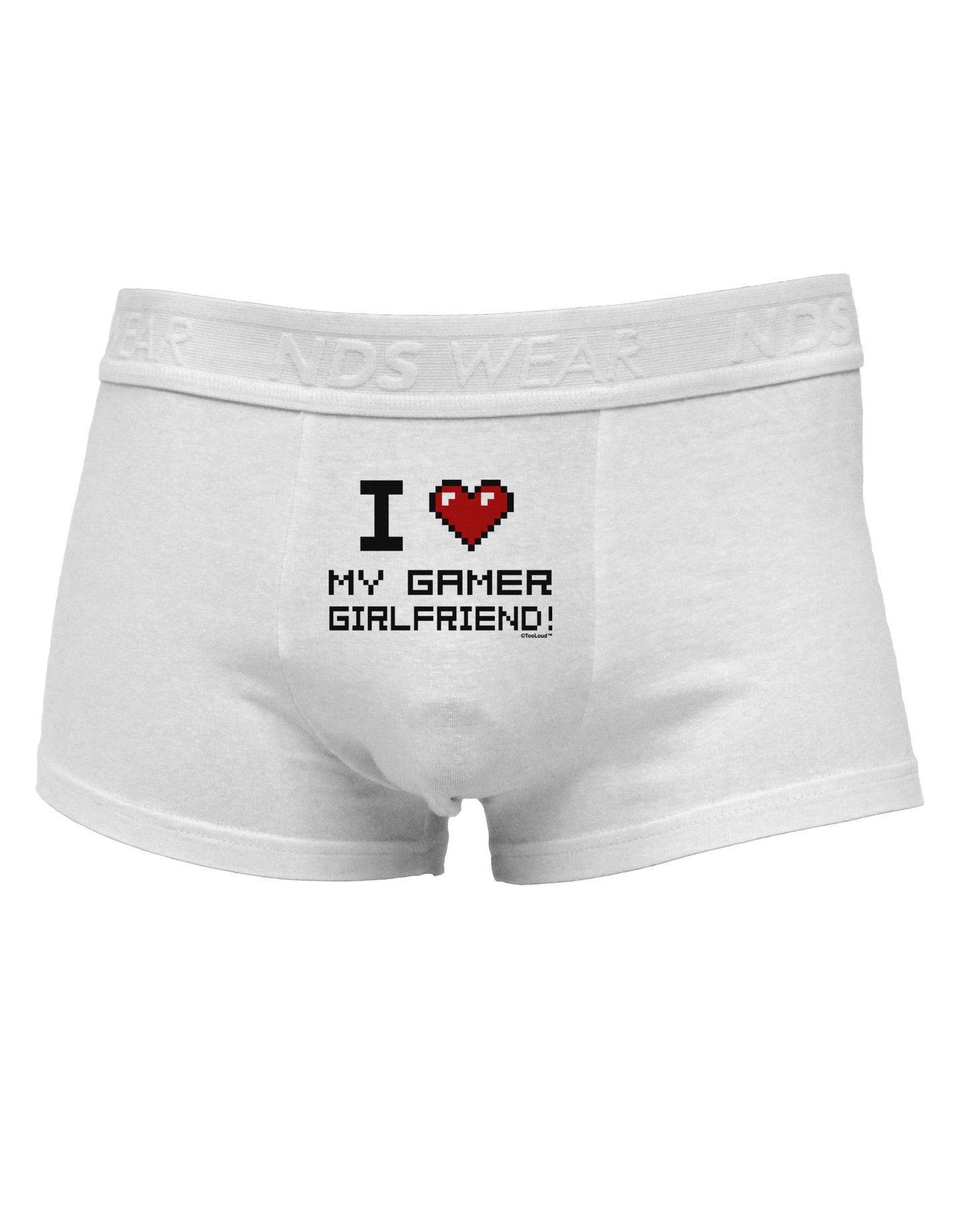 I Heart My Gamer Girlfriend Mens Cotton Trunk Underwear-Men's Trunk Underwear-NDS Wear-White-Small-Davson Sales