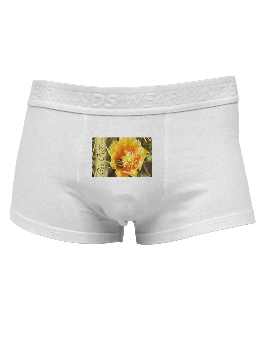 Bee Cactus with Text Mens Cotton Trunk Underwear-Men's Trunk Underwear-NDS Wear-White-Small-Davson Sales