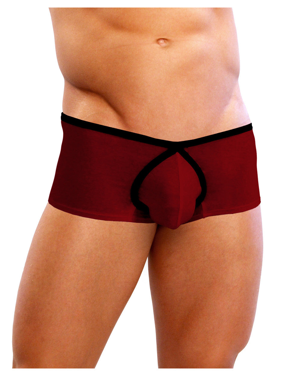 Mens Modal Viscose Pouch Trunk Underwear-NDS Wear-Burgundy with Black-Small-Davson Sales