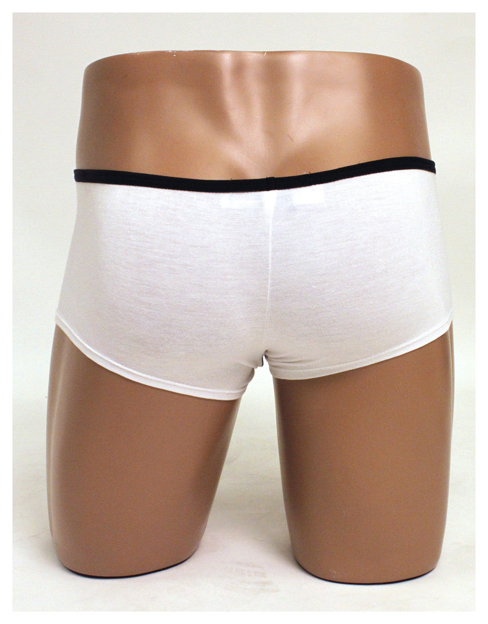 Mens Modal Viscose Pouch Trunk Underwear-NDS Wear-White with Black-Small-Davson Sales