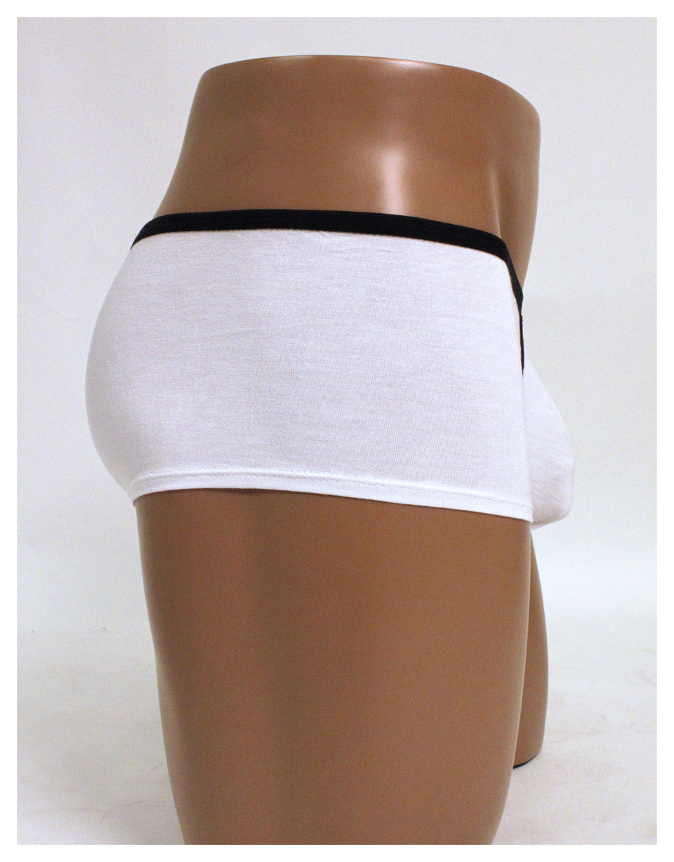 Mens Modal Viscose Pouch Trunk Underwear-NDS Wear-White with Black-Small-Davson Sales
