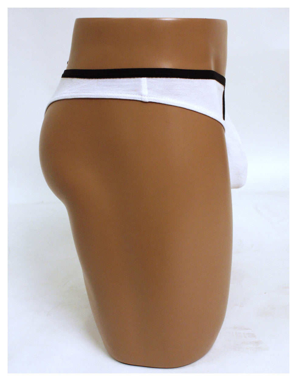 Mens Modal Viscose Pouch Thong Underwear-NDS Wear-White with Black-Small-Davson Sales