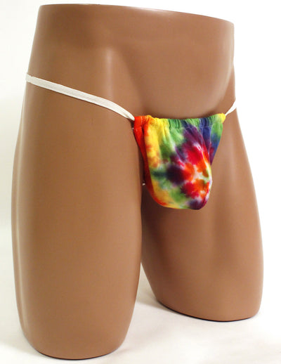 Rainbow Tie Dye Spiral Men's G-string-NDS Wear-Rainbow-Spiral-Small-Medium-Davson Sales