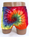 Rainbow Tie Dye Spiral Adult Side Split Shorts-mens shorts-NDS Wear-Rainbow-Spiral-Small-Davson Sales