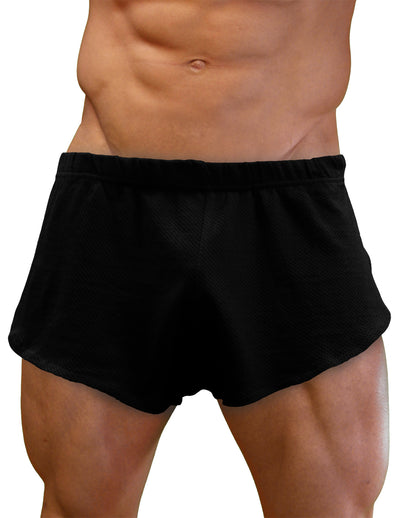 NDS Wear Mens Cotton Mesh Side Split Short-Mens shorts-NDS Wear-Black-Small-Davson Sales