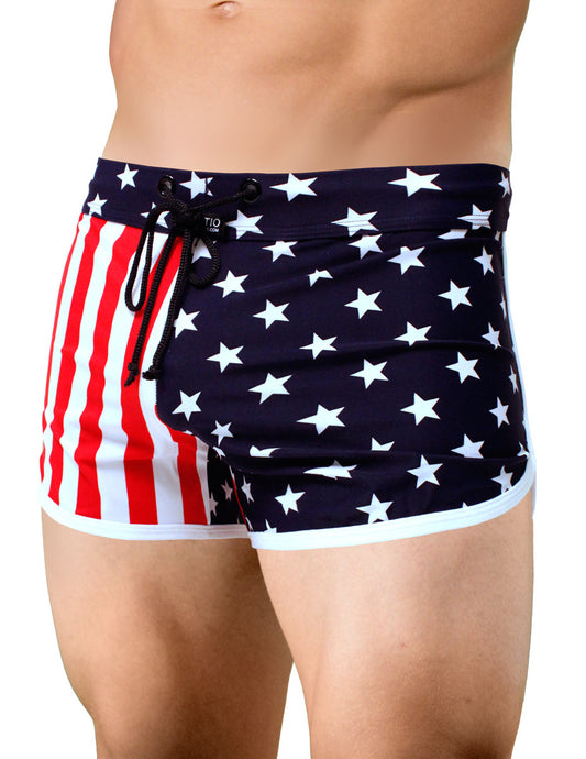 Men's American Flag Retro Running Short USA Flag-Neptio-American-Flag-Small-Davson Sales