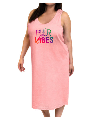 PLUR Vibes Adult Tank Top Dress Night Shirt-Night Shirt-TooLoud-Pink-One-Size-Adult-Davson Sales