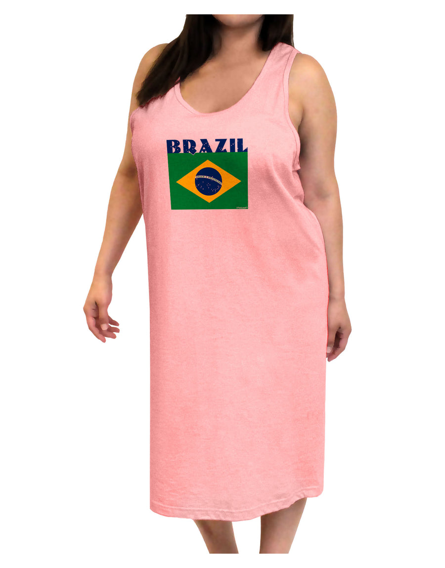 Brazil Flag Adult Tank Top Dress Night Shirt-Night Shirt-TooLoud-White-One-Size-Adult-Davson Sales