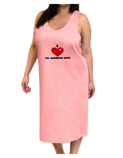 I Heart My Awesome Wife Adult Tank Top Dress Night Shirt by TooLoud-Night Shirt-TooLoud-Pink-One-Size-Adult-Davson Sales