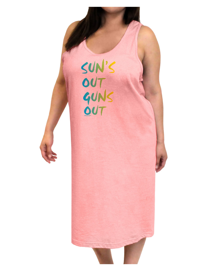 Suns Out Guns Out - Gradient Colors Adult Tank Top Dress Night Shirt-Night Shirt-TooLoud-White-One-Size-Adult-Davson Sales