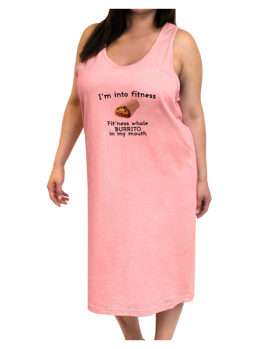 I'm Into Fitness Burrito Funny Adult Tank Top Dress Night Shirt by TooLoud-Night Shirt-TooLoud-White-One-Size-Davson Sales