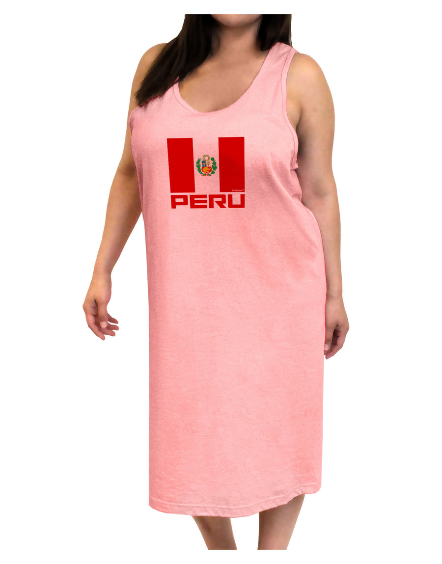 Peru Flag Adult Tank Top Dress Night Shirt-Night Shirt-TooLoud-White-One-Size-Adult-Davson Sales