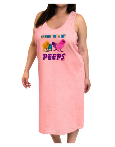 Hangin With My Peeps Adult Tank Top Dress Night Shirt-Night Shirt-TooLoud-Pink-One-Size-Adult-Davson Sales