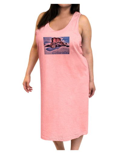 Victor Mines Colorado Text Adult Tank Top Dress Night Shirt-Night Shirt-TooLoud-Pink-One-Size-Adult-Davson Sales