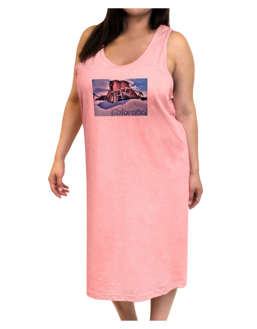 Victor Mines Colorado Text Adult Tank Top Dress Night Shirt-Night Shirt-TooLoud-White-One-Size-Adult-Davson Sales