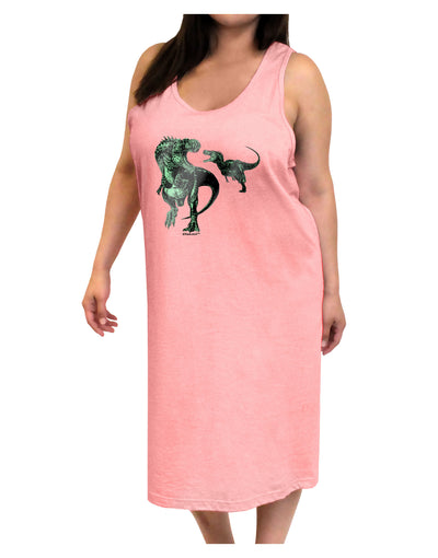 Jurassic Dinosaur Metallic - Silver Adult Tank Top Dress Night Shirt by TooLoud-Night Shirt-TooLoud-Pink-One-Size-Adult-Davson Sales