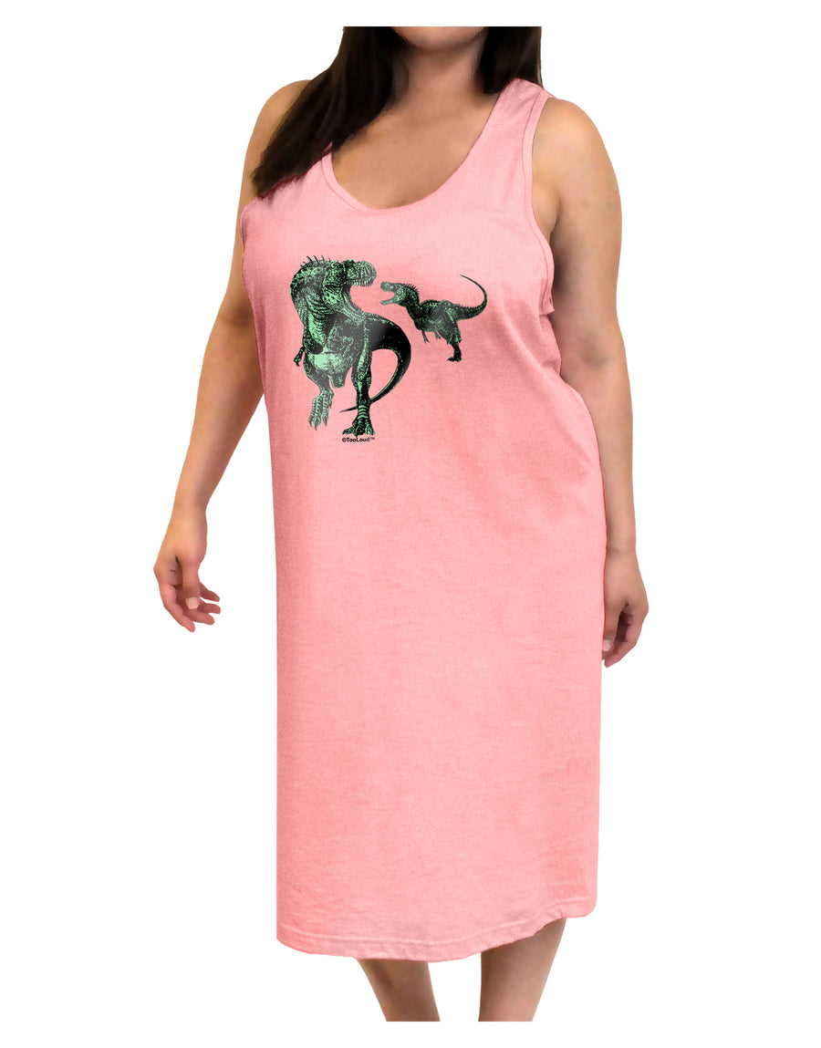 Jurassic Dinosaur Metallic - Silver Adult Tank Top Dress Night Shirt by TooLoud-Night Shirt-TooLoud-White-One-Size-Davson Sales