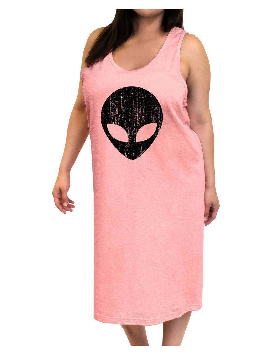 Extraterrestrial Face - Alien Distressed Adult Tank Top Dress Night Shirt by TooLoud-Night Shirt-TooLoud-White-One-Size-Davson Sales