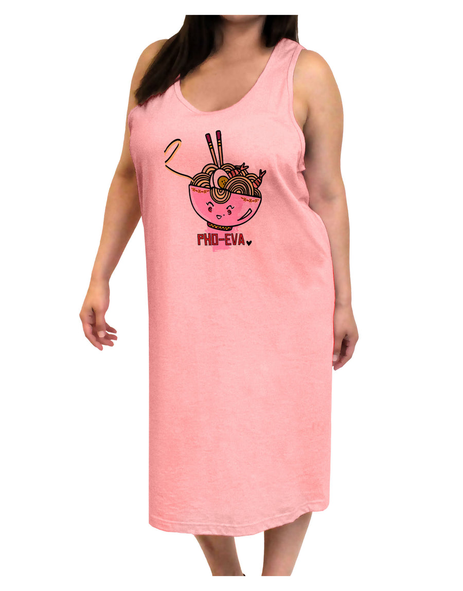 TooLoud Matching Pho Eva Pink Pho Bowl Adult Tank Top Dress Night Shirt-Night Shirt-TooLoud-White-One-Size-Adult-Davson Sales
