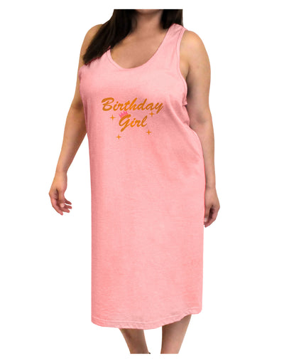 Birthday Girl Text Adult Tank Top Dress Night Shirt by TooLoud-Night Shirt-TooLoud-Pink-One-Size-Adult-Davson Sales