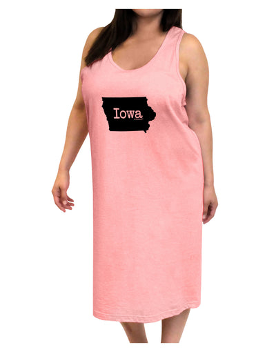 Iowa - United States Shape Adult Tank Top Dress Night Shirt by TooLoud-Night Shirt-TooLoud-Pink-One-Size-Adult-Davson Sales