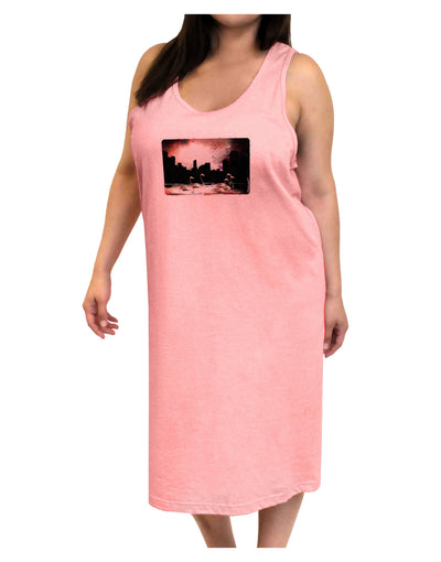 Nighttime Flamingos Adult Tank Top Dress Night Shirt-Night Shirt-TooLoud-Pink-One-Size-Adult-Davson Sales