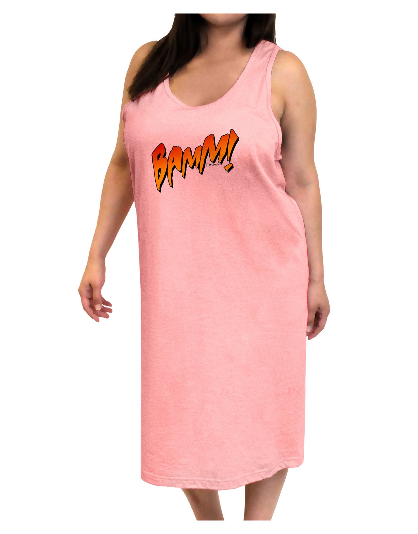 Onomatopoeia BAMM Adult Tank Top Dress Night Shirt-Night Shirt-TooLoud-Pink-One-Size-Adult-Davson Sales