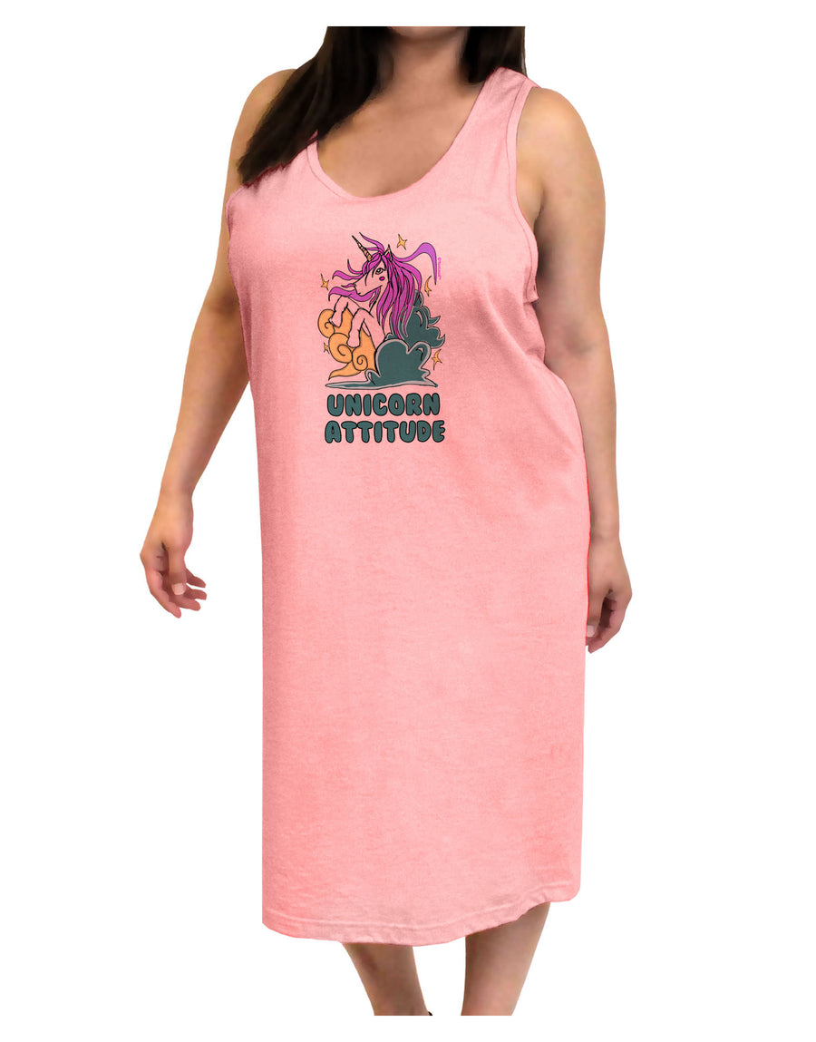 Unicorn Attitude Adult Tank Top Dress Night Shirt-Night Shirt-TooLoud-White-One-Size-Adult-Davson Sales