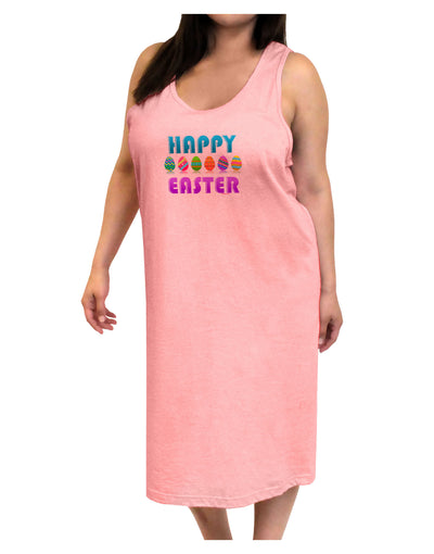 Happy Easter Decorated Eggs Adult Tank Top Dress Night Shirt-Night Shirt-TooLoud-Pink-One-Size-Adult-Davson Sales