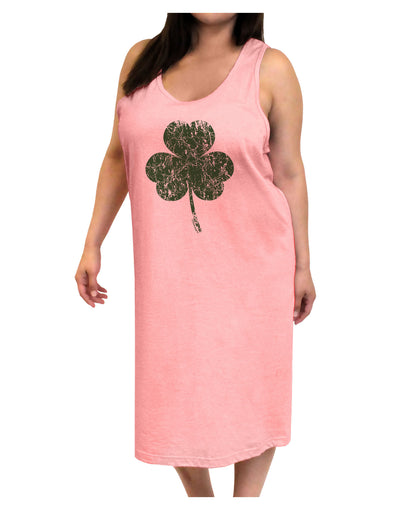 Distressed Traditional Irish Shamrock Adult Tank Top Dress Night Shirt-Night Shirt-TooLoud-Pink-One-Size-Adult-Davson Sales