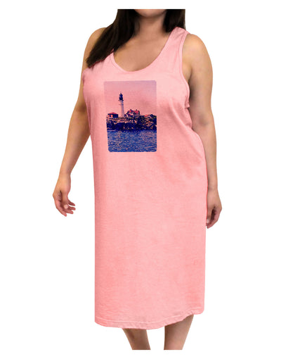 Watercolor Lighthouse 2 Adult Tank Top Dress Night Shirt-Night Shirt-TooLoud-Pink-One-Size-Adult-Davson Sales