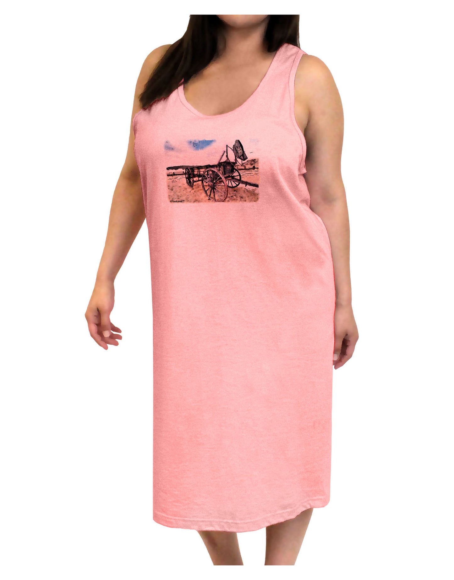 Antique Vehicle Adult Tank Top Dress Night Shirt-Night Shirt-TooLoud-Pink-One-Size-Adult-Davson Sales