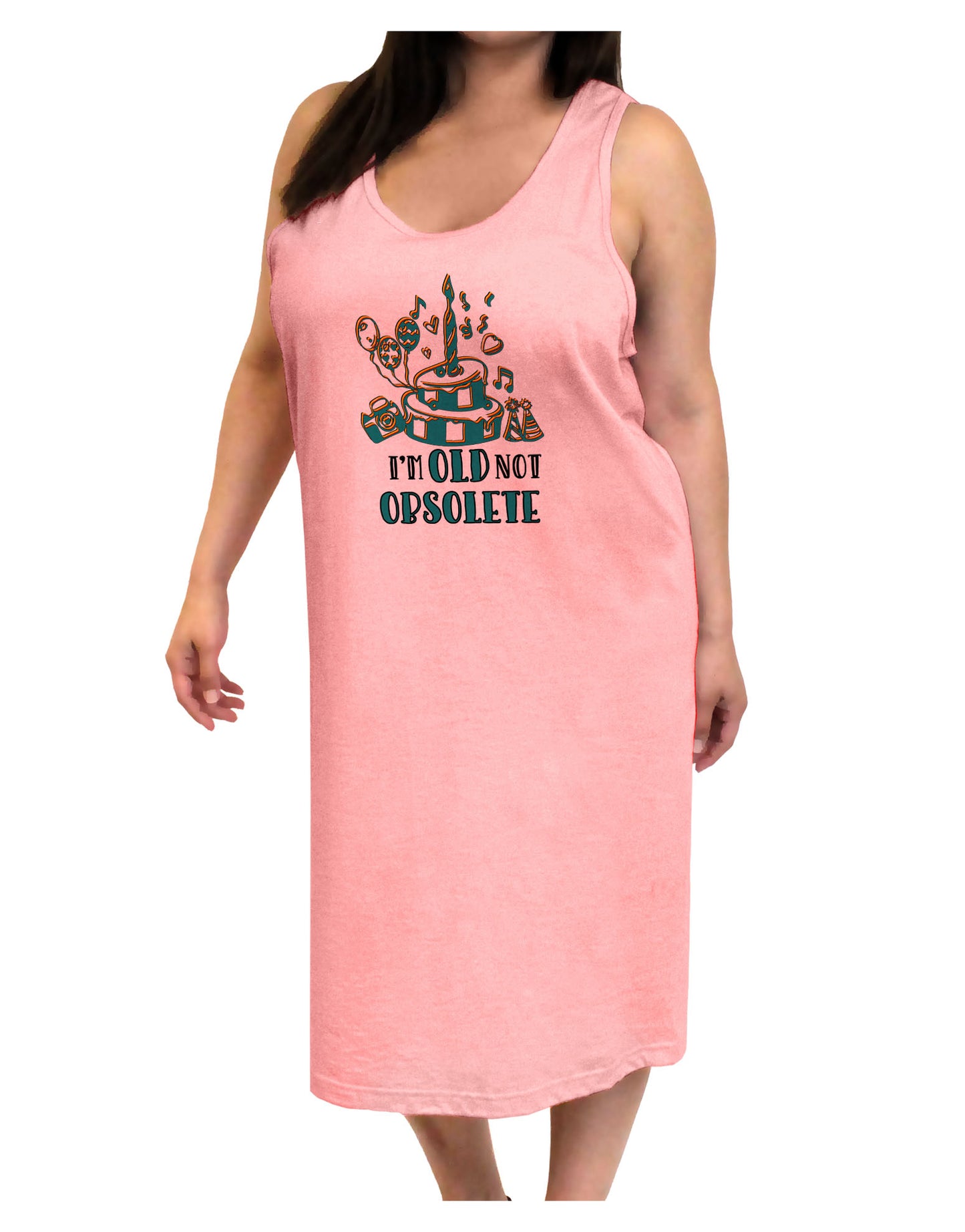 Im Old Not Obsolete Adult Tank Top Dress Night Shirt-Night Shirt-TooLoud-Pink-One-Size-Adult-Davson Sales
