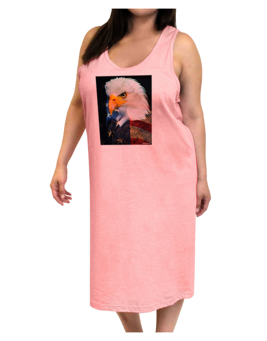 Patriotic Bald Eagle - American Flag Adult Tank Top Dress Night Shirt by TooLoud-Night Shirt-TooLoud-White-One-Size-Davson Sales