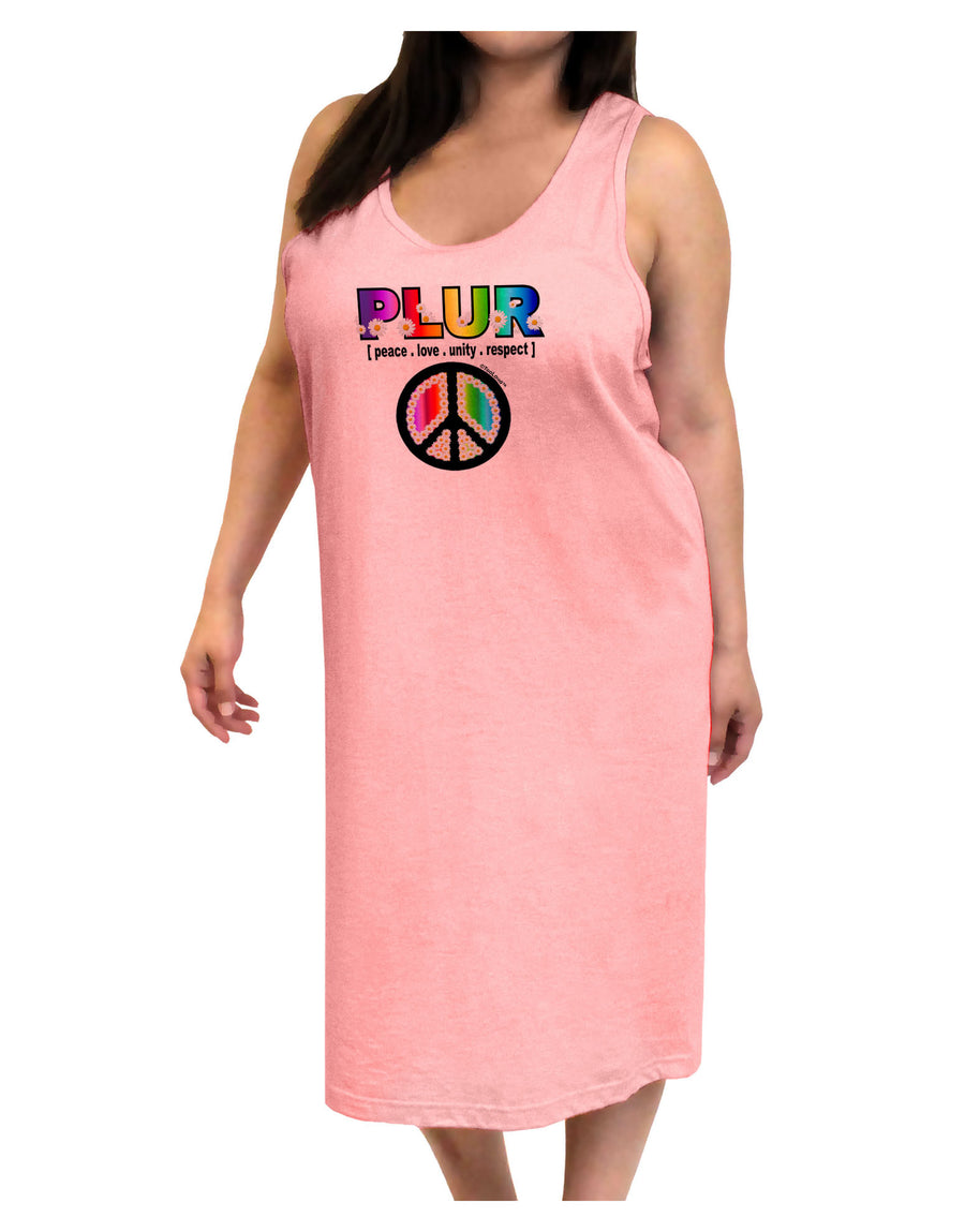 PLUR Rainbow Adult Tank Top Dress Night Shirt-Night Shirt-TooLoud-White-One-Size-Adult-Davson Sales