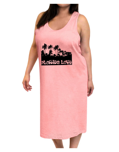 Florida Love - Palm Trees Cutout Design Adult Tank Top Dress Night Shirt by TooLoud-Night Shirt-TooLoud-Pink-One-Size-Adult-Davson Sales