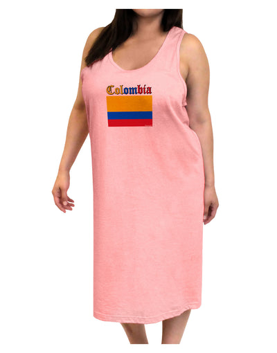 Colombia Flag Adult Tank Top Dress Night Shirt-Night Shirt-TooLoud-Pink-One-Size-Adult-Davson Sales