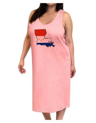 New Orleans Louisiana Flag Adult Tank Top Dress Night Shirt-Night Shirt-TooLoud-Pink-One-Size-Adult-Davson Sales