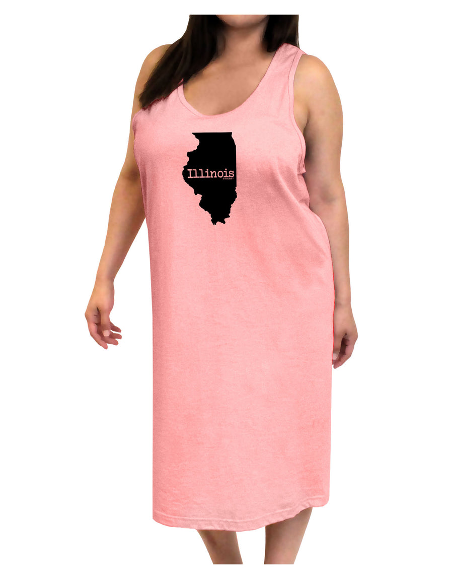 Illinois - United States Shape Adult Tank Top Dress Night Shirt by TooLoud-Night Shirt-TooLoud-White-One-Size-Davson Sales