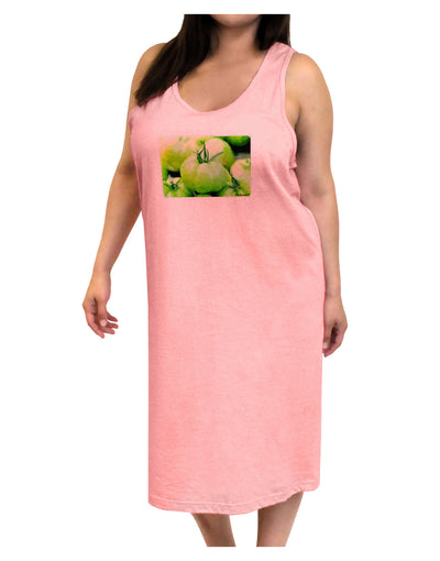 Watercolor Green Tomatoes Adult Tank Top Dress Night Shirt-Night Shirt-TooLoud-Pink-One-Size-Adult-Davson Sales