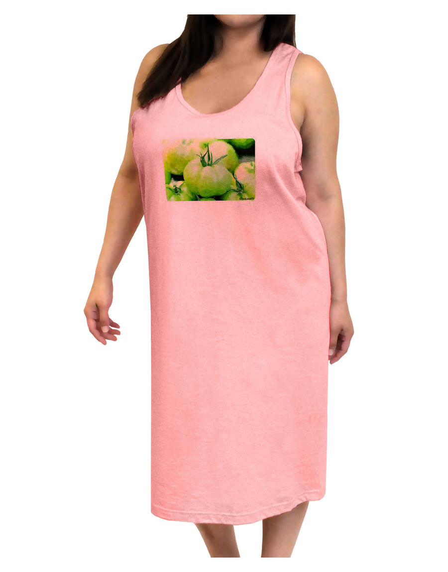 Watercolor Green Tomatoes Adult Tank Top Dress Night Shirt-Night Shirt-TooLoud-White-One-Size-Adult-Davson Sales