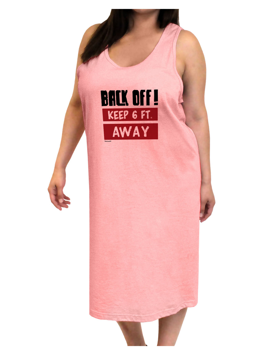 BACK OFF Keep 6 Feet Away Adult Tank Top Dress Night Shirt-Night Shirt-TooLoud-White-One-Size-Adult-Davson Sales