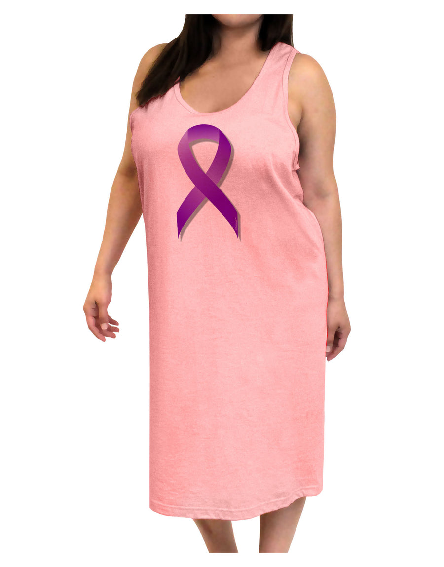 Crohn’s Disease Awareness Ribbon - Purple Adult Tank Top Dress Night Shirt-Night Shirt-TooLoud-White-One-Size-Adult-Davson Sales