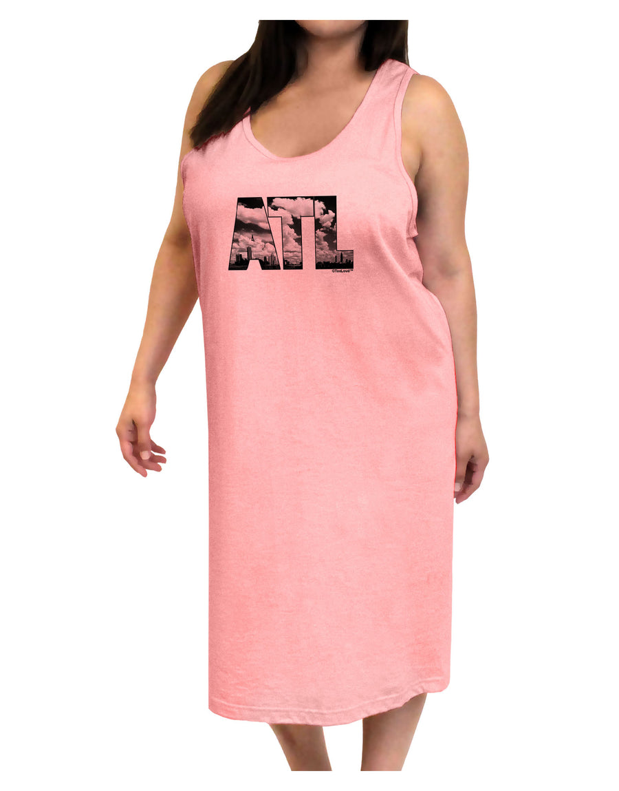 ATL Atlanta Text Adult Tank Top Dress Night Shirt by TooLoud-Night Shirt-TooLoud-White-One-Size-Davson Sales