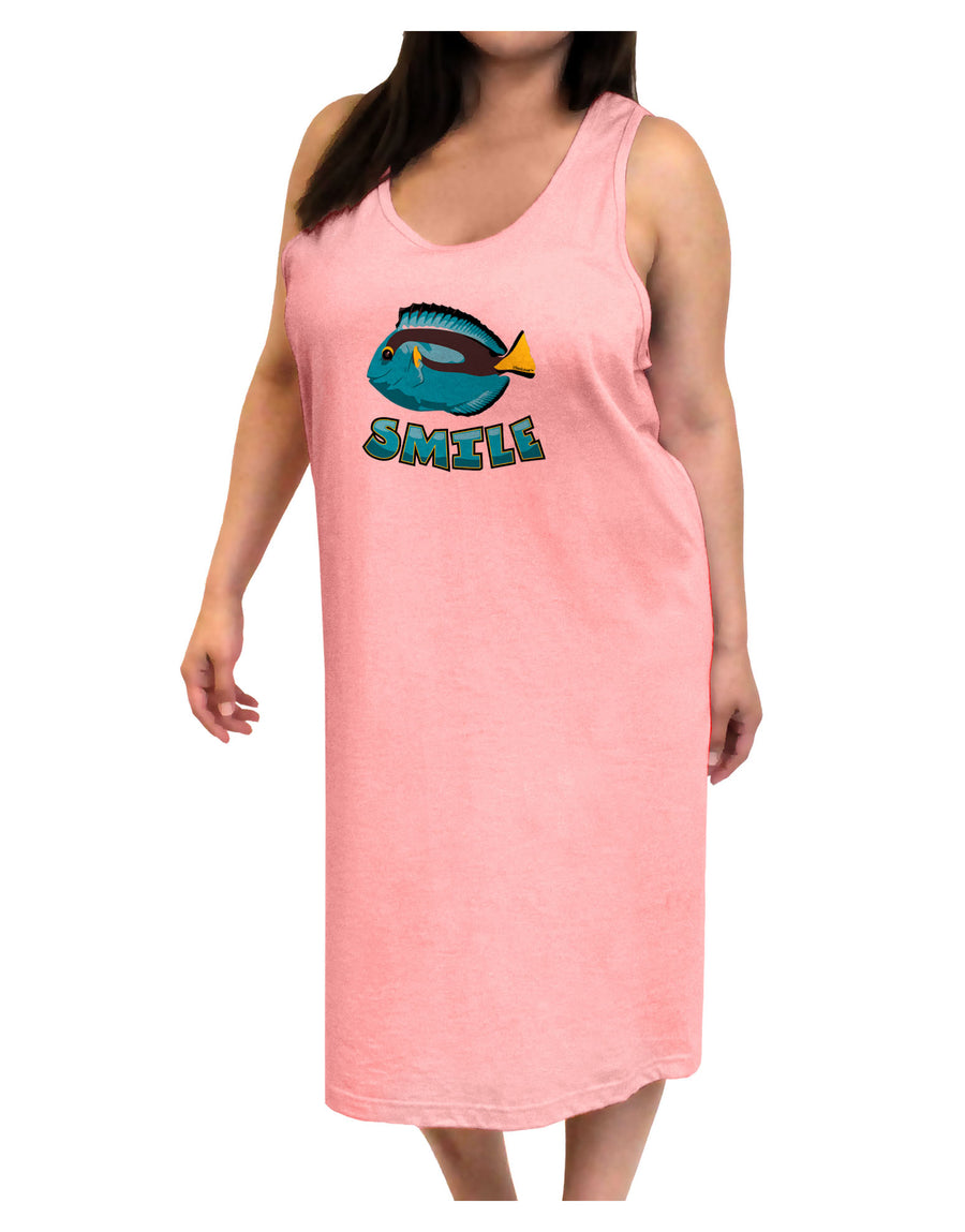 Blue Tang Fish - Smile Adult Tank Top Dress Night Shirt-Night Shirt-TooLoud-White-One-Size-Adult-Davson Sales