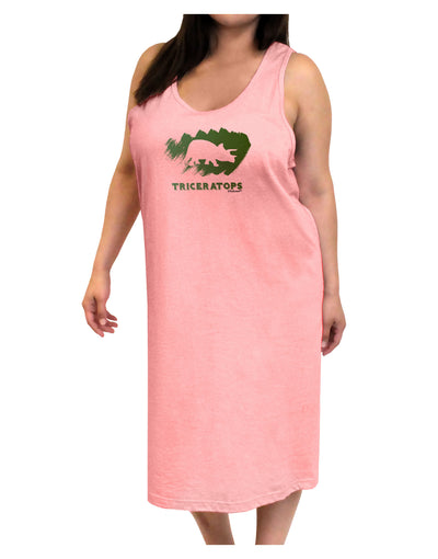 Jurassic Triceratops Design Adult Tank Top Dress Night Shirt by TooLoud-Night Shirt-TooLoud-Pink-One-Size-Adult-Davson Sales