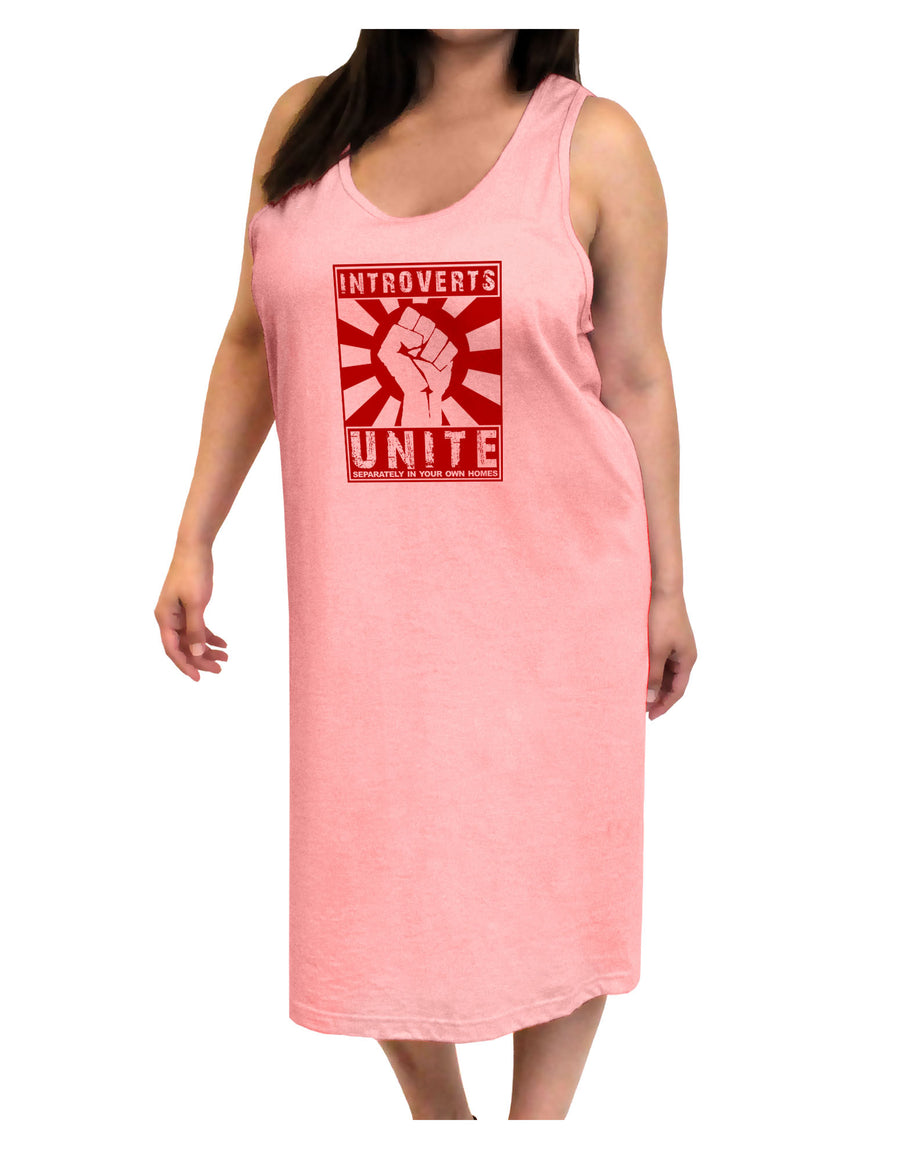 Introverts Unite Funny Adult Tank Top Dress Night Shirt by TooLoud-Night Shirt-TooLoud-White-One-Size-Davson Sales