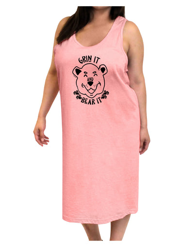 Grin and bear it Adult Tank Top Dress Night Shirt-Night Shirt-TooLoud-Pink-One-Size-Adult-Davson Sales