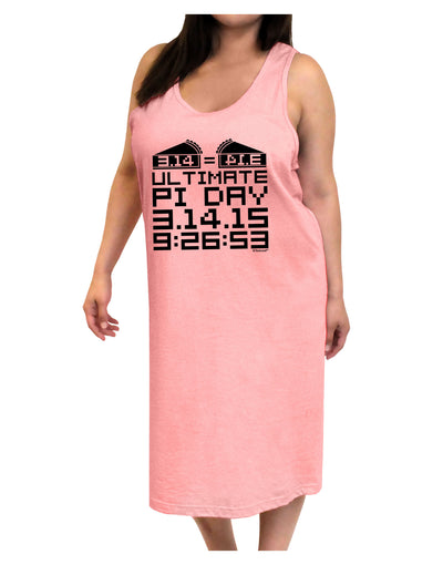 Ultimate Pi Day Design - Mirrored Pies Adult Tank Top Dress Night Shirt by TooLoud-Night Shirt-TooLoud-Pink-One-Size-Adult-Davson Sales