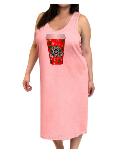 Blessed Yule Red Coffee Cup Adult Tank Top Dress Night Shirt by-Night Shirt-TooLoud-Pink-One-Size-Adult-Davson Sales